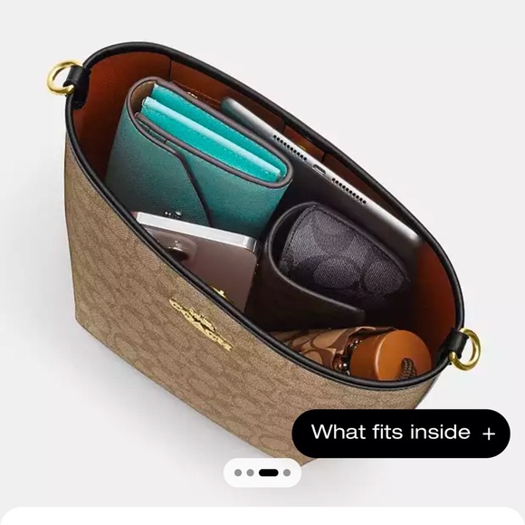 New COACH City Bucket Bag In Signature Canvas With Bow Print - Picture 11 of 12